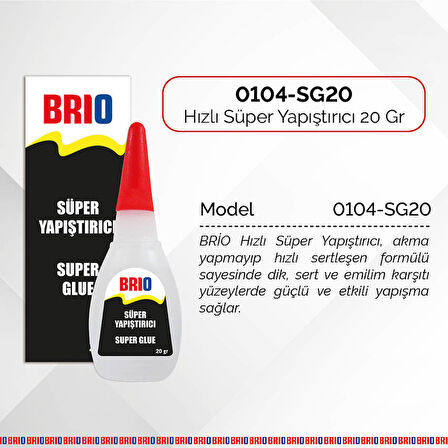 Brio Hızlı Süper Yapıştırıcı 20 Gr 4'lü