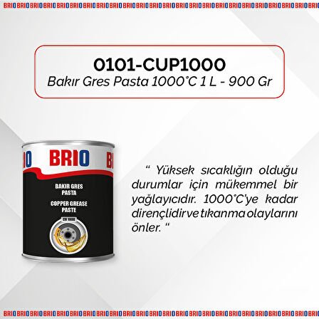 Brio Bakır Gres Pasta 1000°C 1 L - 900 Gr