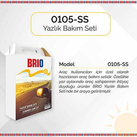 Brio Yazlık Bakım Seti Silikon Sprey + Sprey Koku + Klima Tazeleme Spreyi + Cam Temizleme Sabunu