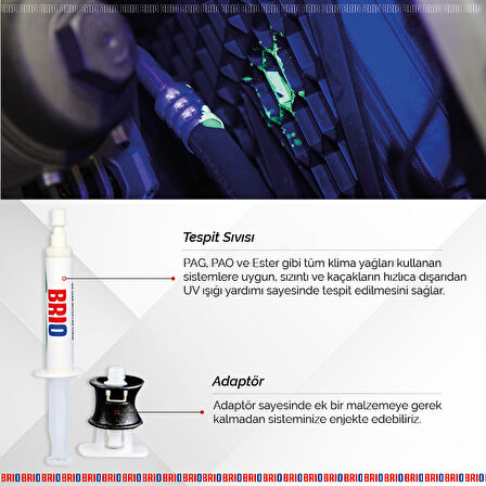 Brio Uv Kaçak Tespit Sıvısı Kaçak Arama 7,5 Ml 12 Li