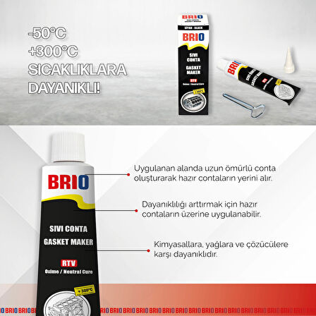 Brio Sıvı Conta 85 Gr Rtv Siyah