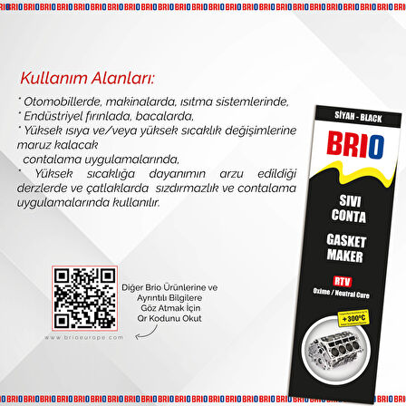 Brio Sıvı Conta 85 Gr Rtv Siyah