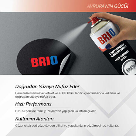 Brio Etiket Yapışkan Temizleme Spreyi Etiket Sökücü Sprey 200 Ml 2 Adet