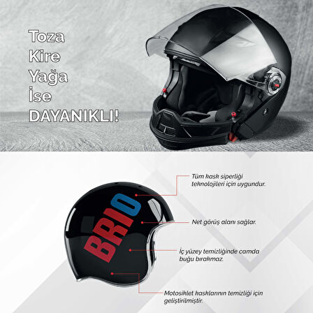 Brio Motosiklet Kask İçi, Kask Camı Temizleme Spreyi 200Ml 2'li Paket