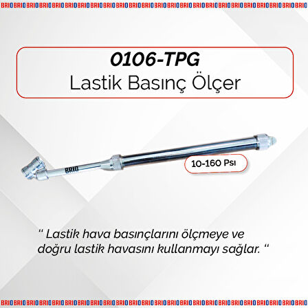 Brio Lastik Basınç Ölçer 10-160 Psı