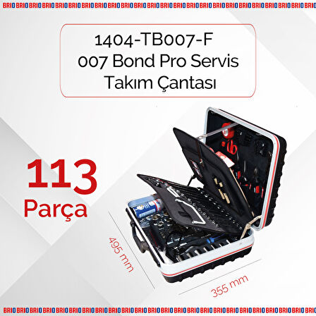 Brio Takım Çantası 007 Bond Pro Servis 113 Parça