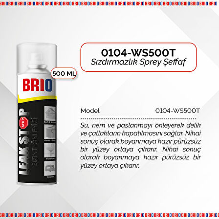 Brio Su Geçirmez, Sızdırmazlık Sprey Şeffaf 500Ml