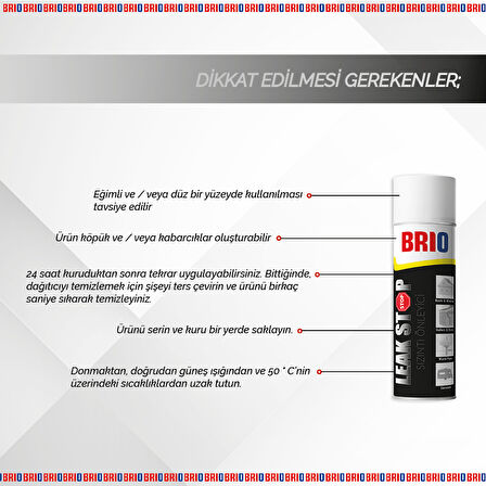 Brio Sızdırmazlık Sprey Sızıntı Önleyici Su Geçirmez Sprey Beyaz 500Ml