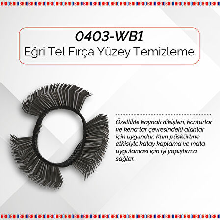 Brio Tel Fırça Yüzey Temizleme Eğri 23 Mm