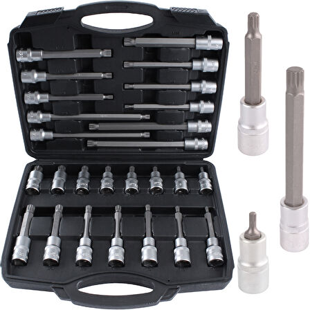 BRIO Lokma Set Torx (Tork) 1/2 32 Parça T20-T70 Kısa - Orta - Uzun