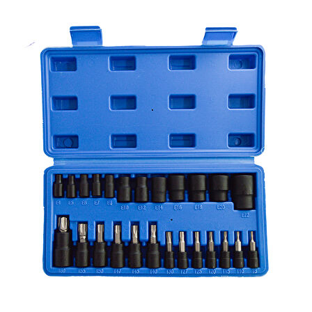 Brio Torx (Tork) Lokma Seti 1/2 1/4 3/8 25 Parça T8-T60 / E4 - E22