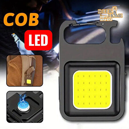 LED Şarj Edilebilir El Feneri Cep Klip 3 Fonksiyonlu Güçlü COB Açık Kamp Küçük Işık