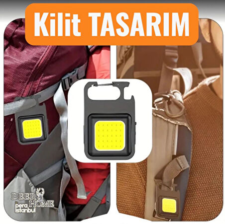LED Şarj Edilebilir El Feneri Cep Klip 3 Fonksiyonlu Güçlü COB Açık Kamp Küçük Işık