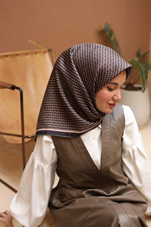 Silk Home Yeşil Geometrik Desen Tivil İpek Eşarp IST11421-41