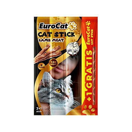 EuroCat Kuzu Etli Çubuk Yetişkin Kedi Ödülü 4x5 g 