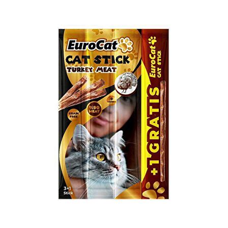 EuroCat Hindi Etli Çubuk Yetişkin Kedi Ödülü 4x5 g 