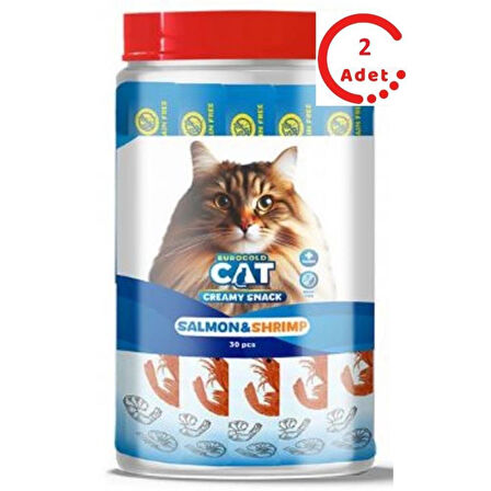 EuroGold Cat Sıvı Kedi Ödülü Somon - Karides 30x15Gr x 2 Adet