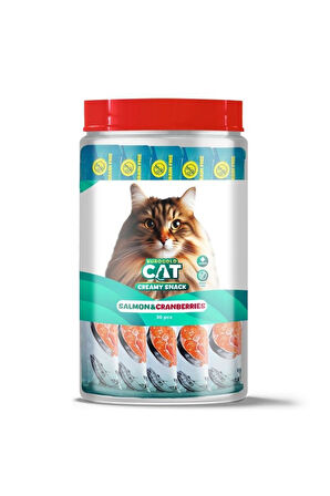 EuroGold Cat Creamy Somon - Kızılcık Sıvı Kedi Ödül Maması  30x15Gr