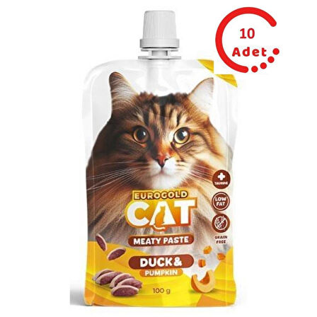 EuroGold Kedi Et Ezme Ödülü Ördek-Balkabağı 100 Gr x 10 Adet