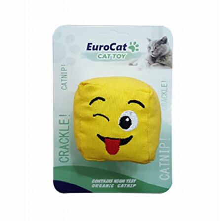 EuroCat Kedi Oyuncağı Dil Çıkaran Smiley Küp 6 cm