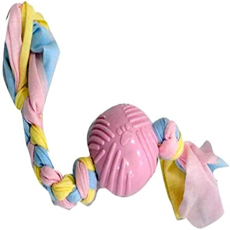 EuroDog Puppy Toys Diş İpli Kauçuk Top Yavru Köpek Oyuncağı Pembe 36 Cm