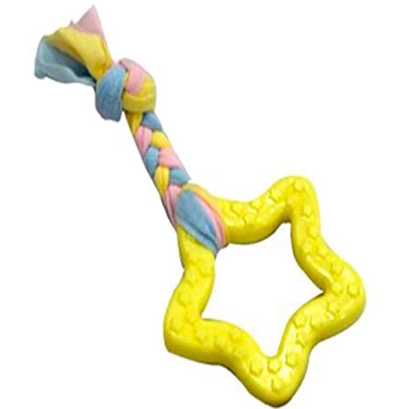 EuroDog Puppy Toys Sarı Beşgen Diş Kaşıma Yavru Köpek Oyuncağı 16 Cm