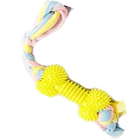 EuroDog Puppy Toys Diş İpli Kauçuk Kemik Yavru Köpek Oyuncağı Sarı 43 Cm