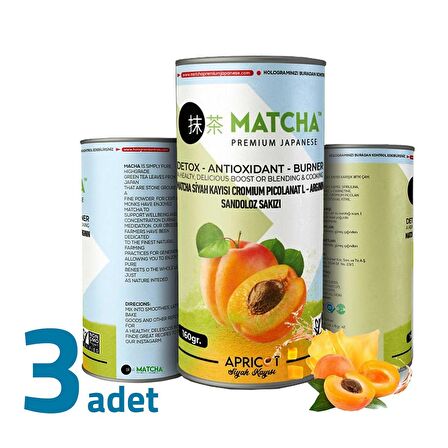 Matcha Premium Japanese Siyah Kayısılı Matcha Çayı 20 x 8GR x 3 Kutu