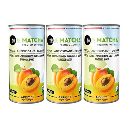 Matcha Premium Japanese Siyah Kayısılı Matcha Çayı 20 x 8GR x 3 Kutu