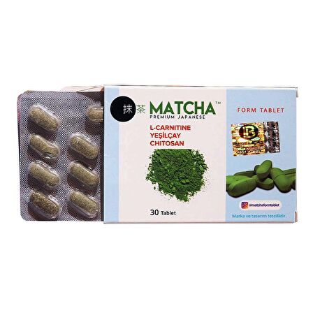 Matcha Premium Japanese L-Karnitin Yeşilçay Chitosan 30 Tablet