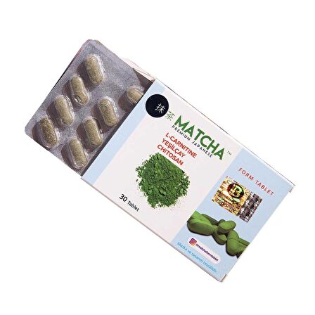 Matcha Premium Japanese L-Karnitin Yeşilçay Chitosan 30 Tablet