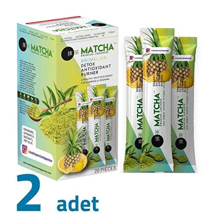 Matcha Premium Japanese Bromelain Ananaslı Limonlu Matcha Çayı 20x8GR X 2Adet