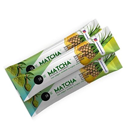 Matcha Premium Japanese Bromelain Ananaslı Limonlu Matcha Çayı 20x8GR X 2Adet