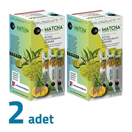 Matcha Premium Japanese Bromelain Ananaslı Limonlu Matcha Çayı 20x8GR X 2Adet