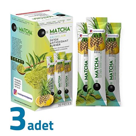 Matcha Premium Japanese Bromelain Ananaslı Limonlu Matcha Çayı 20x8GR X 3Adet