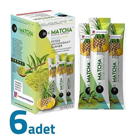 Matcha Premium Japanese Bromelain Ananaslı Limonlu Matcha Çayı 20x8GR X 6Adet