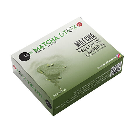Matcha Detox Yeşil Çay ve L-Karnitin 30 Kaspül