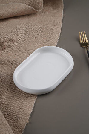 Acar Bianco Perla 3 Adet Porselen Oval Kayık Tabak - 20 cm SCT-21-0229