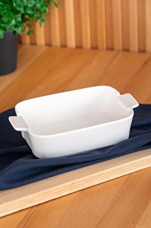 Acar Bianco Perla 6lı Porselen Dikdörtgen Mini Fırın Kabı - 18.6 Cm