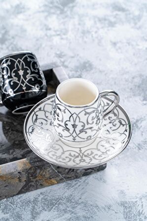 Acar Grace Silver 6 Kişilik Kahve Fincanı Takımı - 90 ml