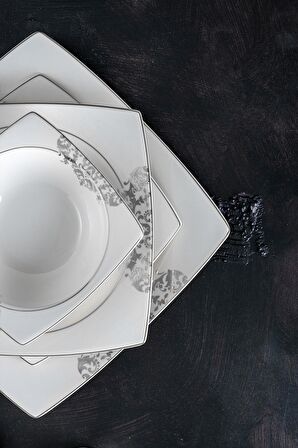 Acar Elena Silver 60 Parça 12 Kişilik Yemek Takımı