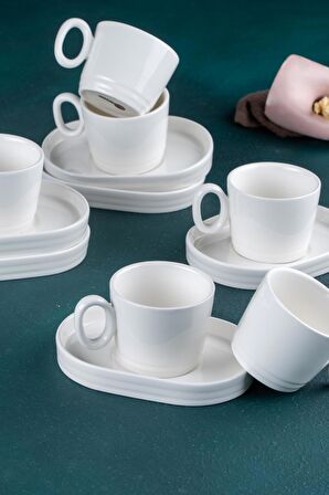 Acar Bianco Perla 6 Kişilik Kahve Fincanı Takımı - 90 ml