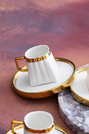 Acar HXF-05927 Aria Gold 6lı Kahve Fincanı Takımı