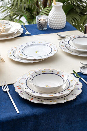 Hillary 6 Kişilik 24 Parça Porselen Yemek Takımı