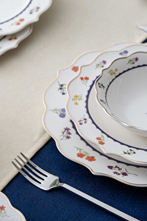 Hillary 6 Kişilik 24 Parça Porselen Yemek Takımı