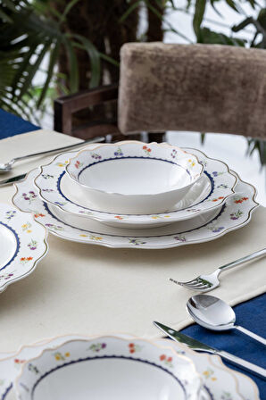 Hillary 6 Kişilik 24 Parça Porselen Yemek Takımı