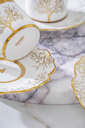 Acar Kıeran Gold 6 Kişilik Kahve Fincanı Takımı HXF-06801