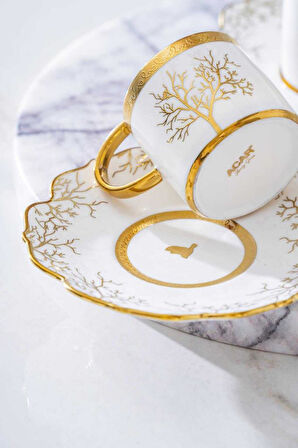 Acar Kıeran Gold 6 Kişilik Kahve Fincanı Takımı HXF-06801