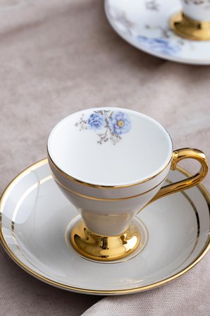 Acar Royalty 6 Kişilik Porselen Kahve Fincanı Takımı - 90 ml