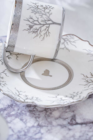 Kieran 6 Kişilik Silver Kahve Fincanı Takımı - 90 ml
